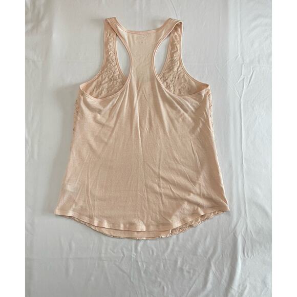Express Cream Lace and Bead Tank Top Racerback Y2K Summer Glam Size Medium - Picture 9 of 11